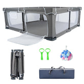 YXHUIFA foldable playpen setup shows quick, tool-free assembly for busy parents.