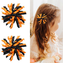 Yxiang orange korker hair bow clip bright color for easy toddler styling