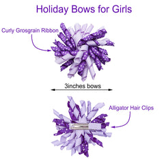 Yxiang purple korker bows pack highlights two-piece set for coordinating outfits and twins styling.