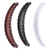 Yxinjy banana hair clip black close-up showing secure grip for thick hair