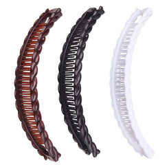 Yxinjy banana hair clip black close-up showing secure grip for thick hair