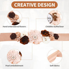 Yylaiire teddy bear maternity corsage 2 complements two corsages for gender reveal moments.