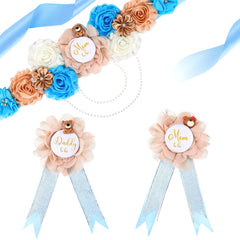 Yylaiire teddy-bear mommy-to-be sash blue for maternity photos