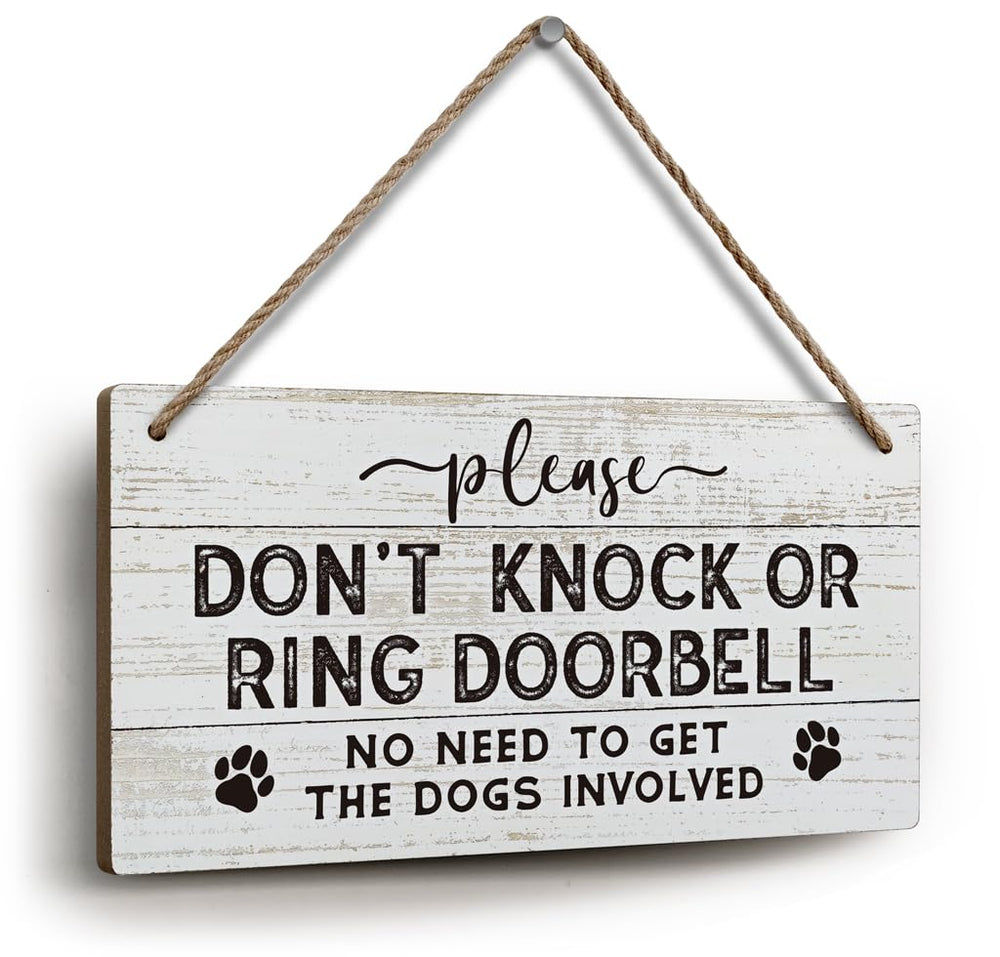 YZEXEZY Do Not Knock Sign at front door for quieter mornings.