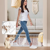 YZHDUXIU 18in dog gate with cat door closeup shows controlled pet access