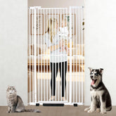 YZHDUXIU 71-inch gate-frame close-up demonstrates sturdy steel for pet safety.