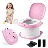 YZNlife Travel Potty folded for compact backpack carry and quick setup