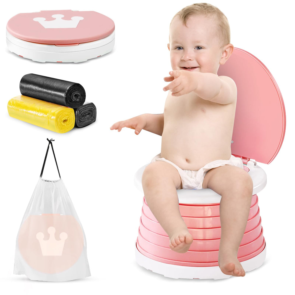 YZNlife travel potty for toddlers folded compact for travel convenience.