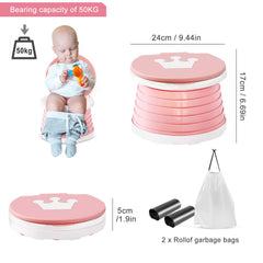 YZNlife travel potty for toddlers unfolded ready for quick use on the go.