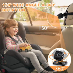 Zacro 150-degree wide view backseat coverage for broad monitoring