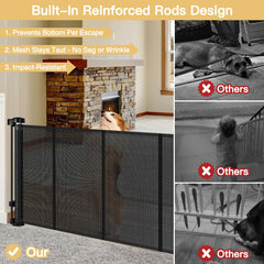 Zaguoroo reinforced-rod gate prevents sagging and keeps the mesh durable.