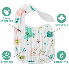 Zainpe six bibs unicorn pattern soft muslin for teething drool