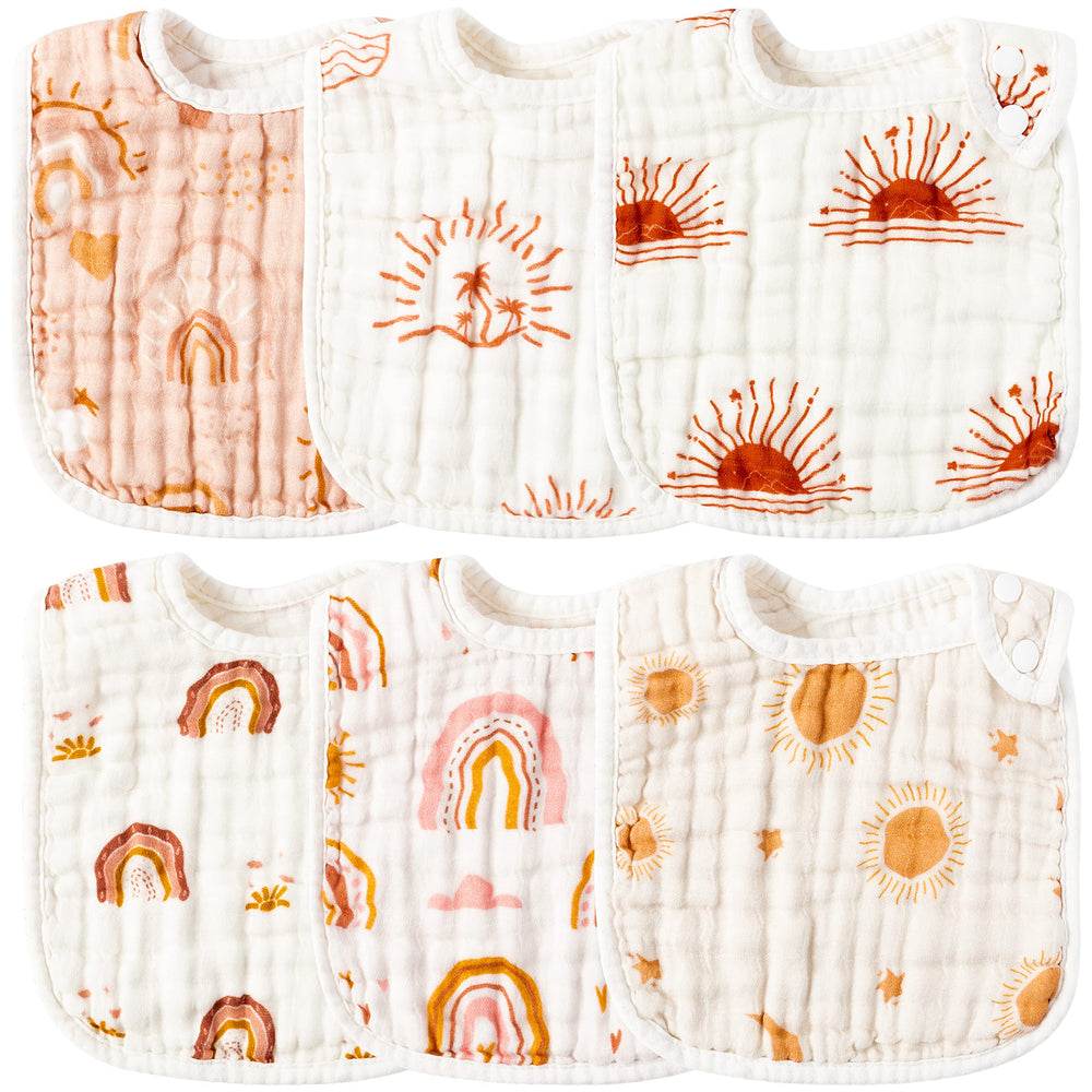 Zainpe bib rainbow design keeps baby stylish and dry during meals