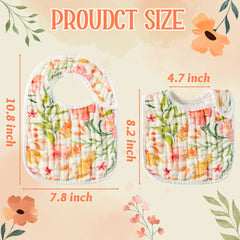 Zainpe bibs flowers pattern closeup fabric shows soft muslin texture against skin