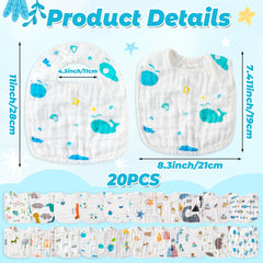 Zainpe muslin baby bib penguin pattern keeps clothes clean on adventures and meals.