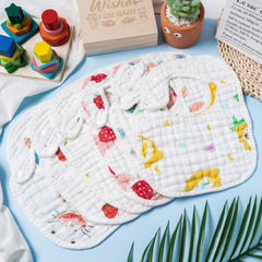 Zainpe snap muslin baby bib grapefruit pattern keeps outfits dry during drool and meals