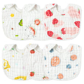 Zainpe snap muslin baby bib strawberry pattern for drool shield and mealtime protection