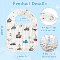 Zainpe cactus-pattern bib soft muslin protects clothes from spills.