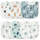 Zainpe snowflake penguin pattern bib keeps baby dry during feeding and teething.