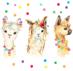 Zaiphany llama wall decal close-up highlighting vinyl and easy peel-and-stick installation