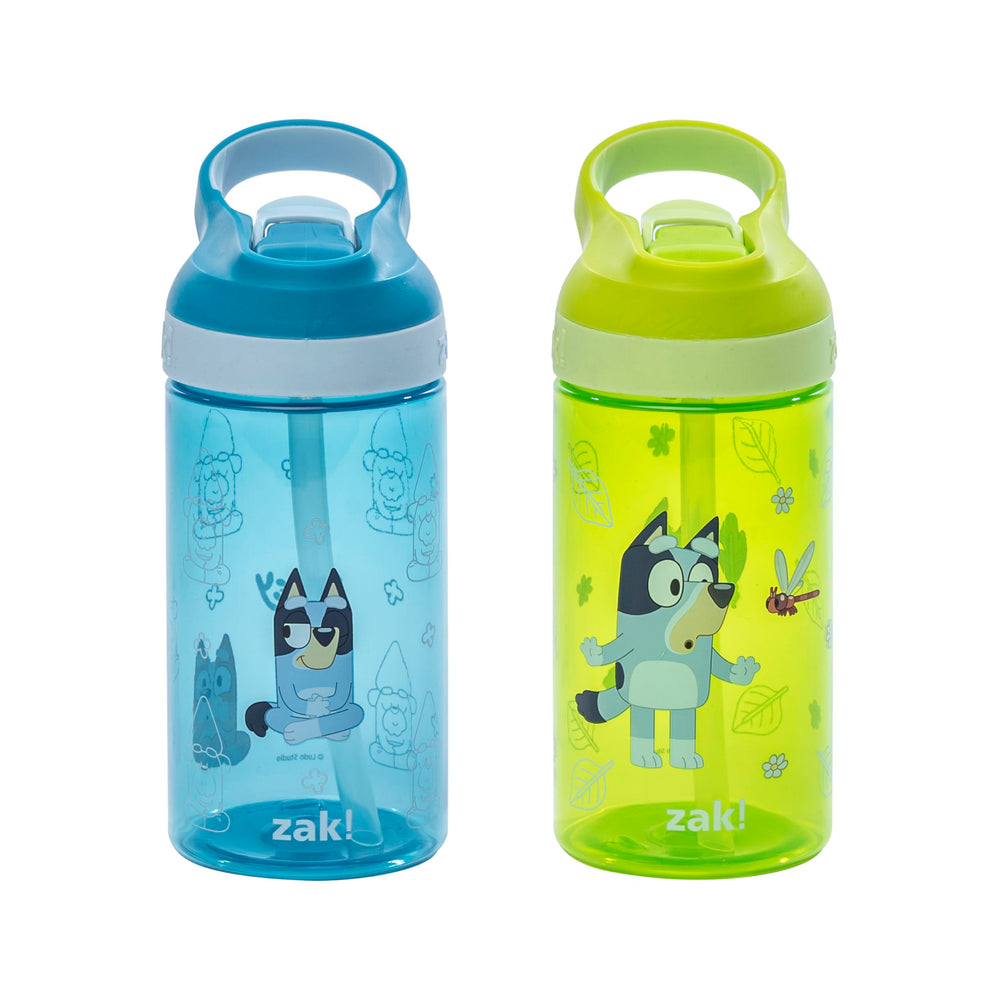 Zak Designs Bluey Atlantic 16oz bottle with straw for easy school sipping
