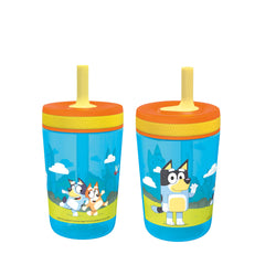 Zak Designs Bluey Kelso 2-pack tumbler front view for kids hydration.