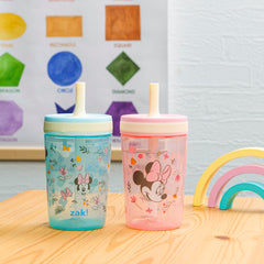Zak Designs Minnie Mouse Kelso cups leak-proof straw reduces spills during car trips