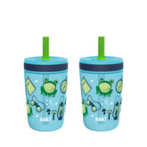 Zak Designs Kelso 2pc tumbler set with campout lid for spill-free drinks