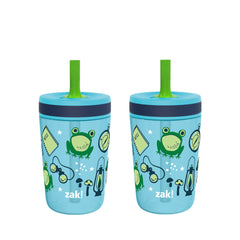 Zak Designs Kelso 2pc tumbler set with campout lid for spill-free drinks