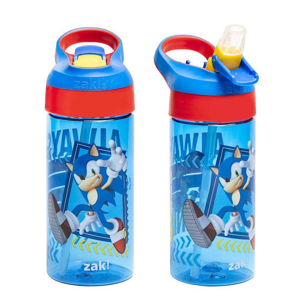 Zak Designs Sonic water bottle 2-pack front view for kids on the go