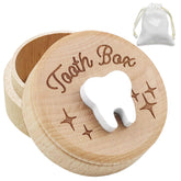 Zalengine Tooth Fairy Box with wooden lid engraved tooth for a bedtime ritual