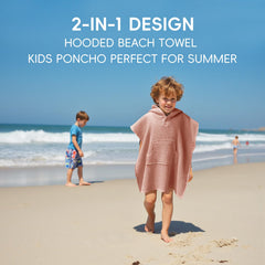 Zamlory hooded kids towel close-up shows soft waffle fabric for gentle drying.
