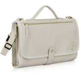 Zaveena portable diaper changing pad cream exterior for stylish on-the-go changes.