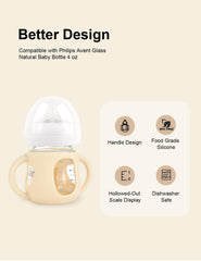 ZCH drop-resistant bottle sleeve with handles aids infants learning self-feeding.