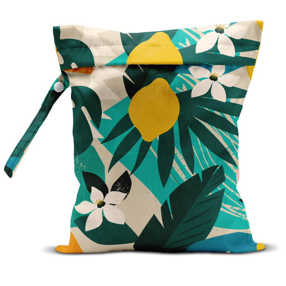 Zcyxuuw Wet Bag close-up shows waterproof terylene fabric and palm-leaf pattern