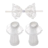 ZCYYYS baby lace bow headband for christening and daily wear