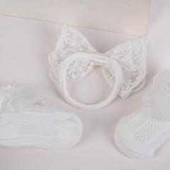 ZCYYYS white christening headband complements baptism outfits