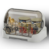 Zdolmy baby bottle-drying-rack grey front view keeps bottles neatly organized.