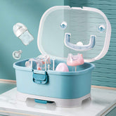 Zdolmy baby bottle-drying rack with cover keeps bottles organized and air-dried on the counter.