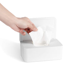 Zdolmy weighted plate shows one-wipe-at-a-time dispensing for quick, clean diaper changes.