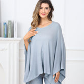 Zdolmy knit nursing cover on a mom, cozy baby-view privacy while nursing.