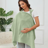 Zdolmy Muslin Nursing Cover Sage Green front view for discreet breastfeeding in public.