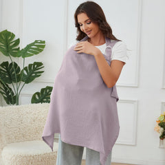 Zdolmy nursing cover in use for breastfeeding in public with baby visible.