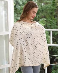 Zdolmy nursing cover-rigid-hoop-neck-closure keeps baby in sight while ensuring breathable airflow.