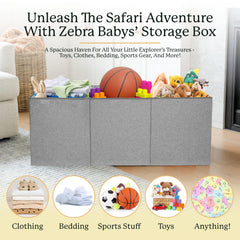 Zebra Baby interior with two removable dividers creating three compartments