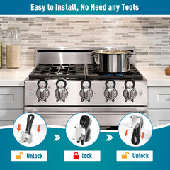Zechuan stove knob lock close-up highlights heat-resistant, durable construction.