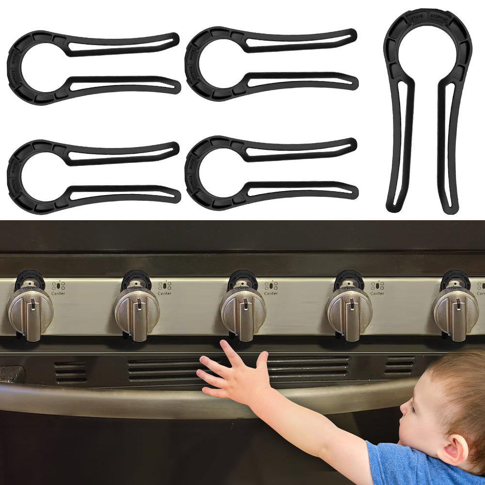 Zechuan stove knob lock pack front view for quick child safety in kitchens.