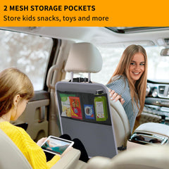 Zecirl waterproof car backseat cover protecting seats from spills and dirt.