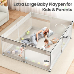 ZEEBABA playpen with suction cups ensures stable setup on floors