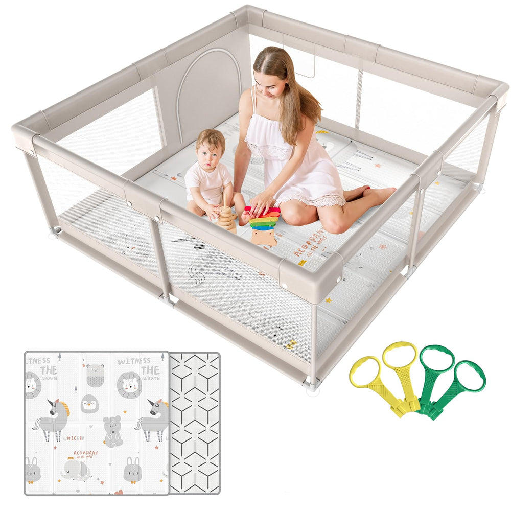 ZEEBABA baby playpen mat β soft surface for crawling and cozy play.